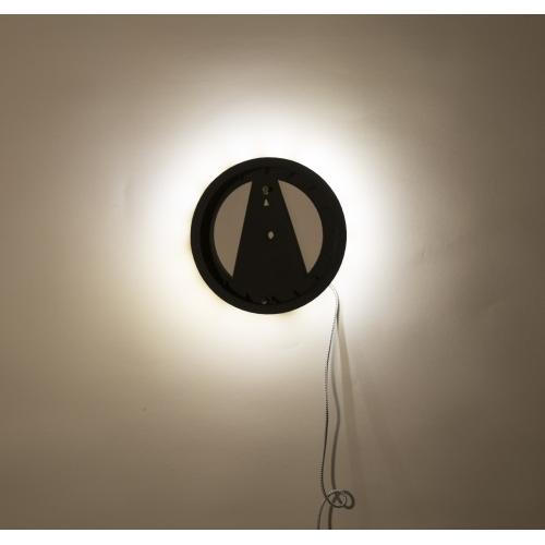 Nextime klok 3094 light it up, ø18,5 cm, verlichting, muur, zwart
