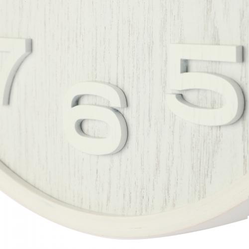 Nextime klok 3096wi hout medium, ø35,5 cm, wand, wit