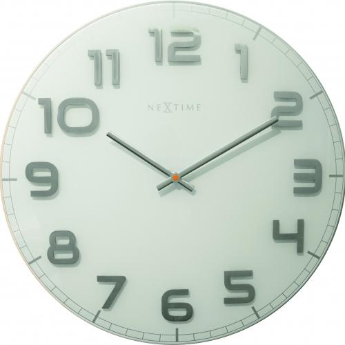 Nextime klok 3105wi classy large, ø50 cm, wand, witgrijs
