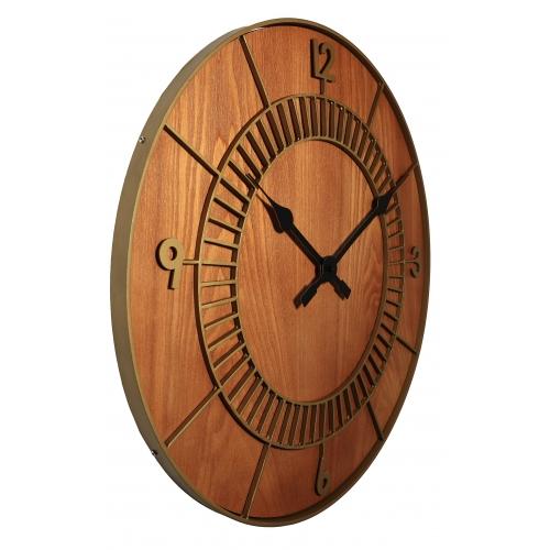 Nextime klok 3113br hout rond, ø50 cm, wand, bruin