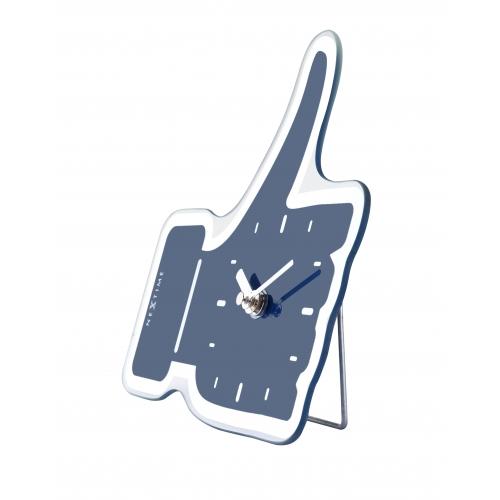 Nextime klok 5185bl mini duim omhoog, 20,5x21, muur, blauw zilver