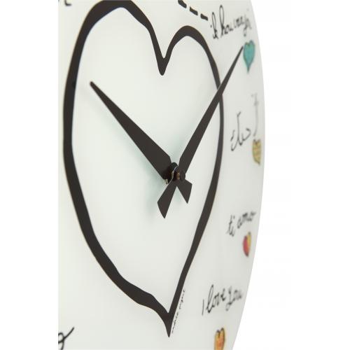 Nextime klok 8030 loving you, ø43 cm, wand, wit multicolor
