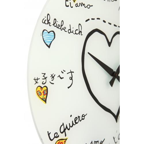Nextime klok 8030 loving you, ø43 cm, wand, wit multicolor