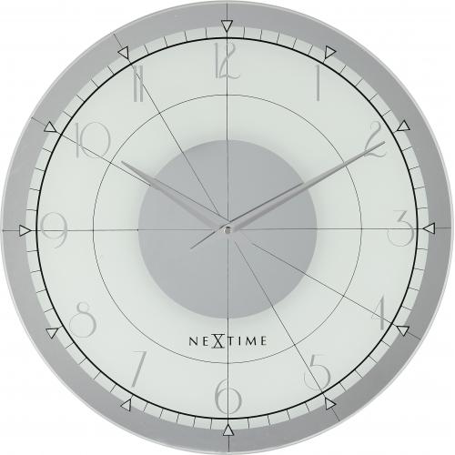 Nextime klok 8125 fancy rond, ø43 cm, wand, wit zilver