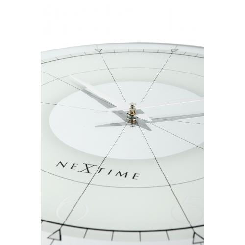 Nextime klok 8125 fancy rond, ø43 cm, wand, wit zilver