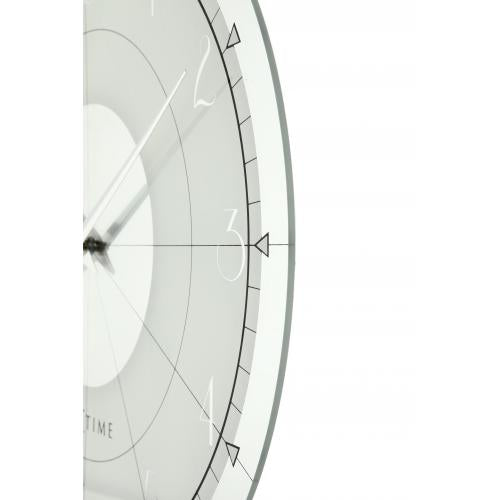 Nextime klok 8125 fancy rond, ø43 cm, wand, wit zilver
