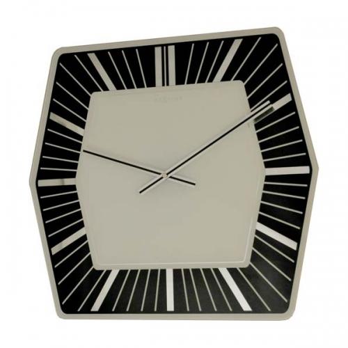 Nextime klok 8128zw hexagon, 43x43 cm, wand, wit