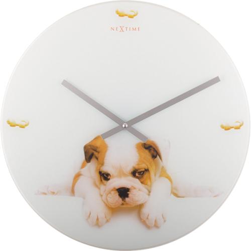 Nextime klok 8136 puppy, ø43 cm, wand, wit beige