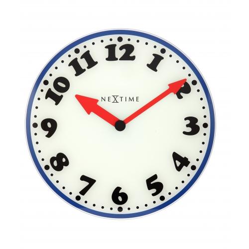 Nextime klok 8151 jongen, ø43 cm, wand, wit blauw zwart rood