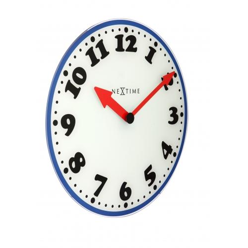 Nextime klok 8151 jongen, ø43 cm, wand, wit blauw zwart rood