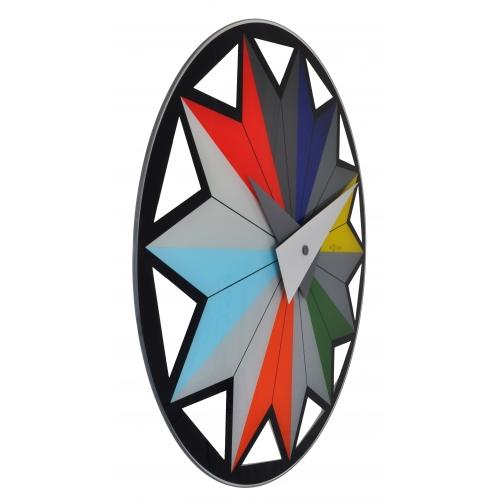 Nextime klok 8163 circus, ø43 cm, wand, zwart multicolor
