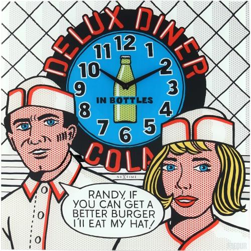 Nextime klok 8167 delux diner, 43x43cm, wand, multicolor