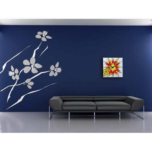 Nextime klok 8173 boom, 43x43 cm, wand, rood geel wit