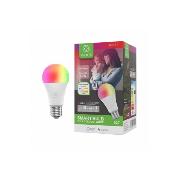 Woox r9077 zigbee slimme rgb led-lamp, wifi, e27, cct, amazon alexa google assistant