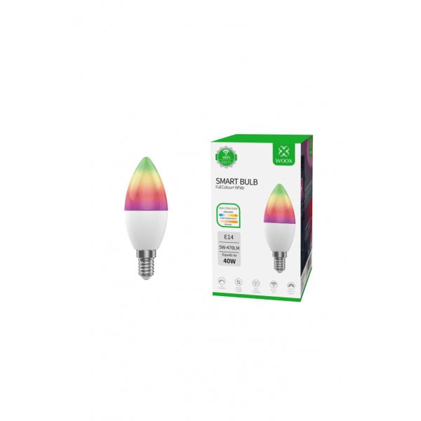 Woox r9075 slimme RGB LED-lamp, wifi, E14, CCTV, Google Assistant, Amazon Alexa