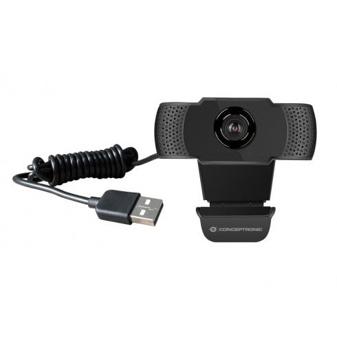 Conceptronic amdis01b full hd webcam met microfoon, usb, 2 mp, 1920 x 1080p 30 fps, h.264, 90°
