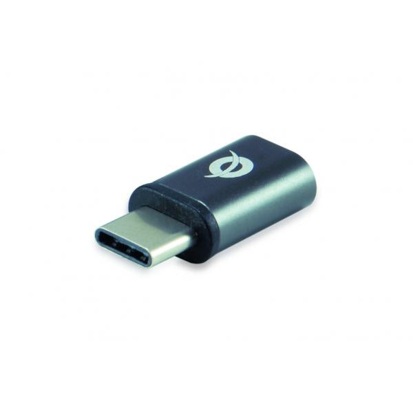 Conceptronic donn05g usb-c naar micro usb otg adapter 3-pack, usb 2.0 type-c micro, mannelijk vrouwelijk, zwart