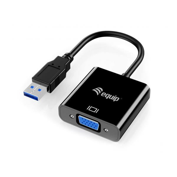 Equip 133384 USB 3.0 naar VGA-adapter, 1080p, USB 3.2 gen 1, USB type-A, VGA (D-sub) uitgang