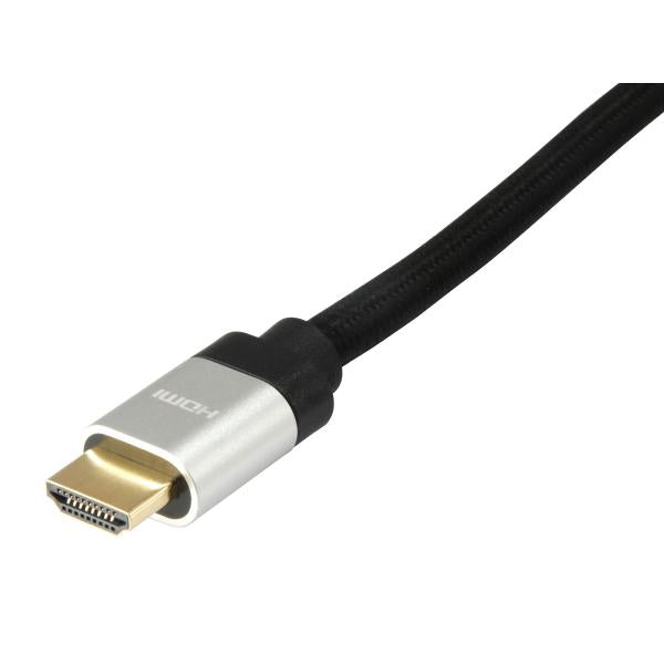 Equip 119383 HDMI-kabel, HDMI type A, 48 Gbit/s, audio return channel (ARC) zwart, zilver, 5 m