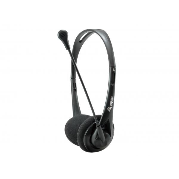 Equip 245302 chatheadset, 3,5 mm, hoofdband, oproepmuziek, binaural, draaibaar, zwart