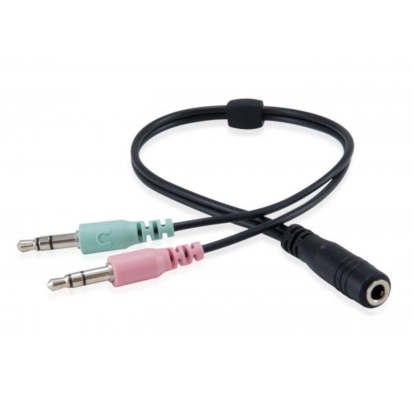 Equip 245302 chatheadset, 3,5 mm, hoofdband, oproepmuziek, binaural, draaibaar, zwart