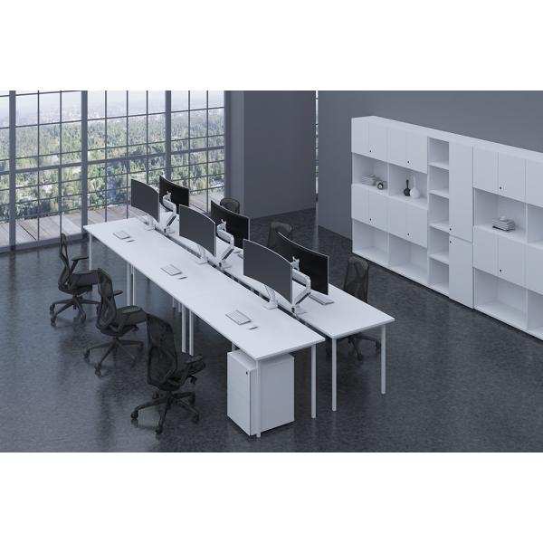 Neomounts nm-d775whiteplus gebogen scherm bureausteun, 49, 18 kg, 100 mm, klembout, wit
