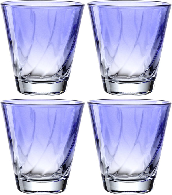 Leonardo twist drinkglas 215ml blauw - set 4