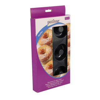 Patisse donutvorm 6 vaks 29x17 cm zwart siliconen