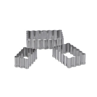 Patisse uitsteekvormen RVS rechthoekig 3-delig