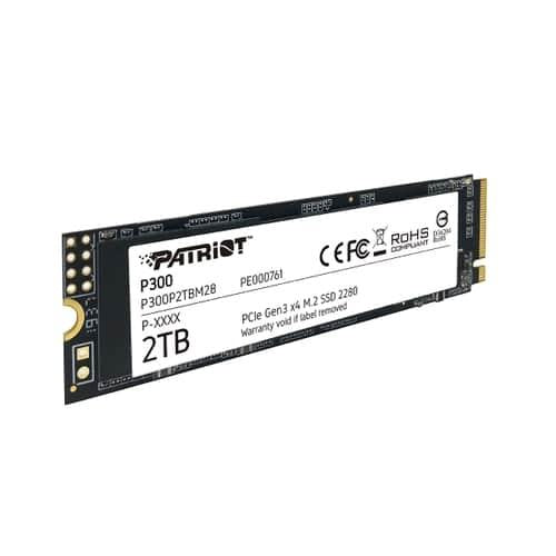 Patriot p300p2tbm28 p300 ssd, 2 TB, M.2 2280, PCIe 3x4, NAND, HMB-cache, 2100 1650 MB/s, 290 kbps