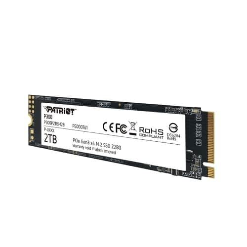 Patriot p300p2tbm28 p300 ssd, 2 TB, M.2 2280, PCIe 3x4, NAND, HMB-cache, 2100 1650 MB/s, 290 kbps