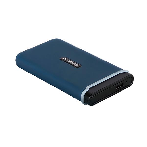 Transcend TS250GESD370C ESD370C externe SSD, 250 GB, USB type-A-C, PCIe, 1050 950 MB/s, marineblauw