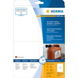 Herma hardwearing labels 105x 148 20sheets white 80pcs 4576