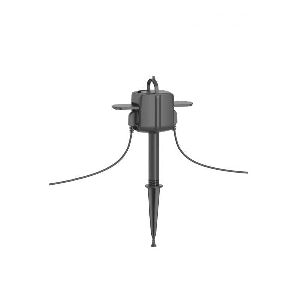 Woox r6079 slanke tweeweg buitencontactdoos, wifi, 2x schuko, ip44, 3680w, 16a