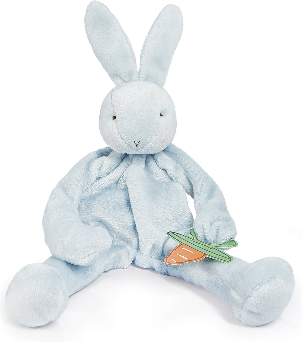 Bunnies by the bay knuffeldoekje met speenhouder konijn - speendoekje - extreem zacht - klittenband sluiting voor speen - machine-wasbaar - 25 cm - blauw