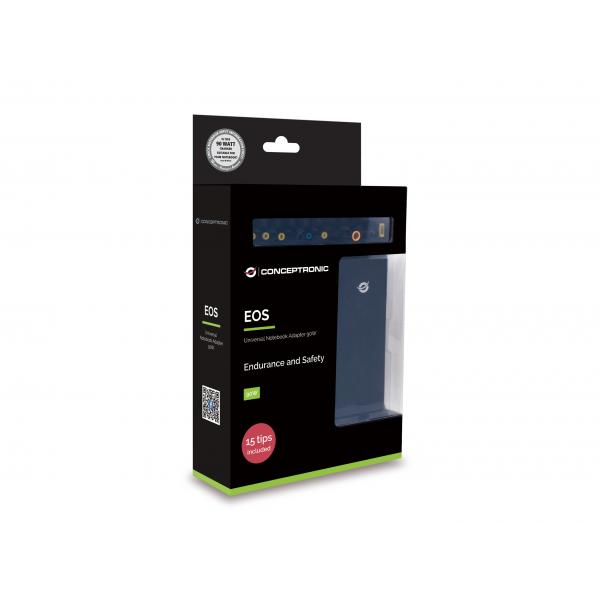 Conceptronic cnb90t15 universele notebooklader 90w incl. 15 oplaadpunten, notebook, binnen, 90w,