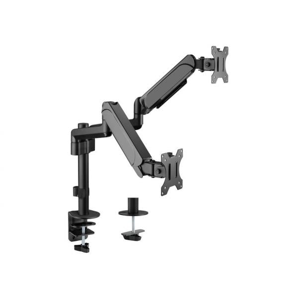 Equip 650133 17 -32 dubbele monitor bureaubeugel, klem, 18 kg, 17 - 32, 100 x 100 mm, zwart