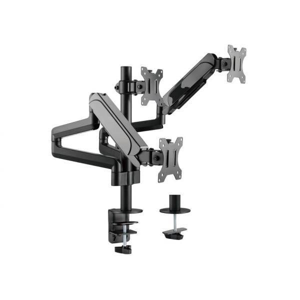 Equip 650134 17 -27 triple monitor desk mount bracket, clamp, 21 kg, 75 x 75 mm, 100 x 100 mm