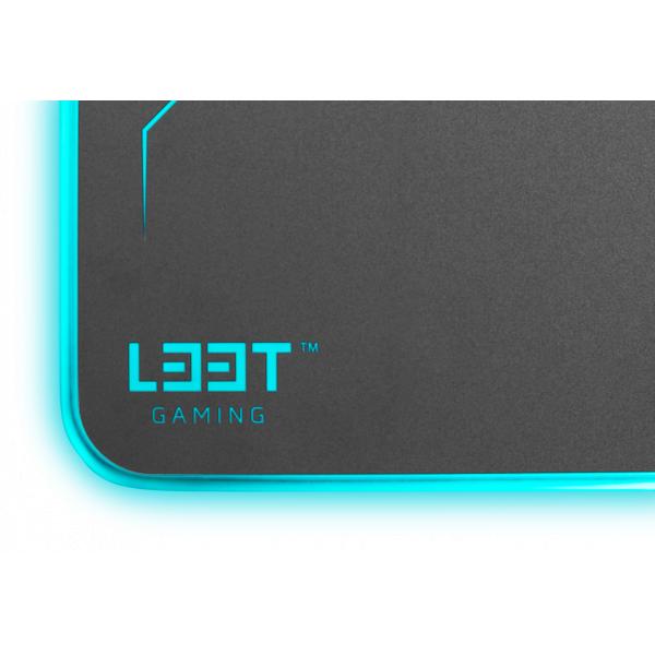 L33t gaming 160378 kvennavagn rgb harde gamingmat met qi-oplader, 355 x 255 x 5,8 mm, zwart