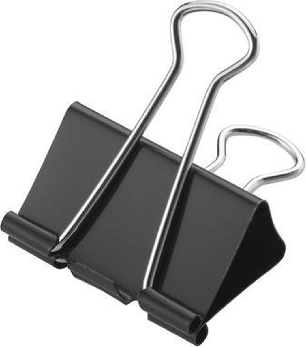 Westcott papierklem - 5 cm - metaal - zwart - 12 stuks in doos - ac-e10705