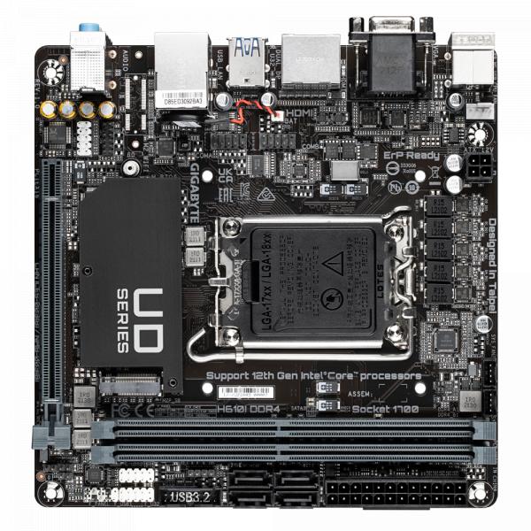 Gigabyte h610i ddr4 h610i ddr4, mini-itx, intel, lga 1700, ddr4 dimm, 64 gb, m.2, tpm, gblan