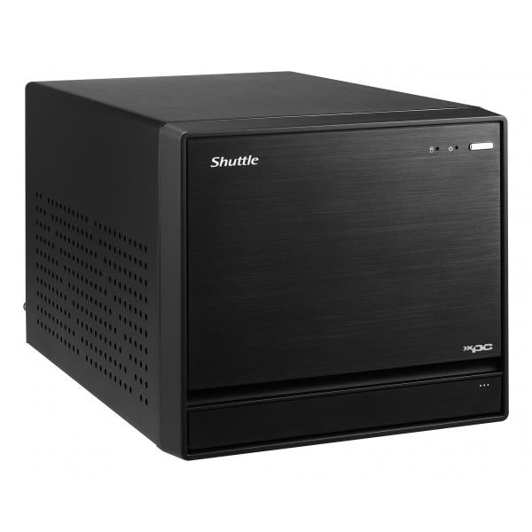 Shuttle sw580r8 zwarte xpc cube pc barebone, lga1200, intel, 4x ddr4, dimm, m.2, 500w 80+ goud