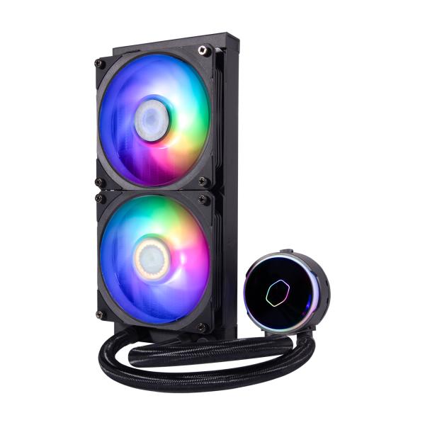 Coolermaster mly-d24m-a23pz-r1 pl240 flux, 240mm radiator, 120mm x2, 0-2300 rpm ± 10%, rgb led