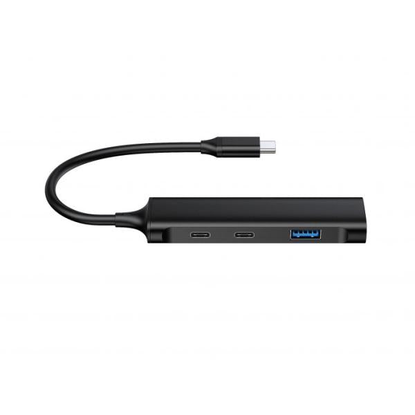 Conceptronic hubbies12b hubbies 4-poorts USB 3.0 hub, 2 USB-C 2 USB-A poorten, aluminium behuizing, USB-C