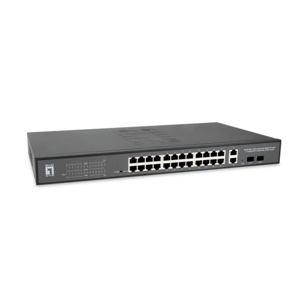 Levelone GEP-2841 28-poorts web smart managed switch, L2, Gigabit Ethernet, Power over Ethernet (PoE)