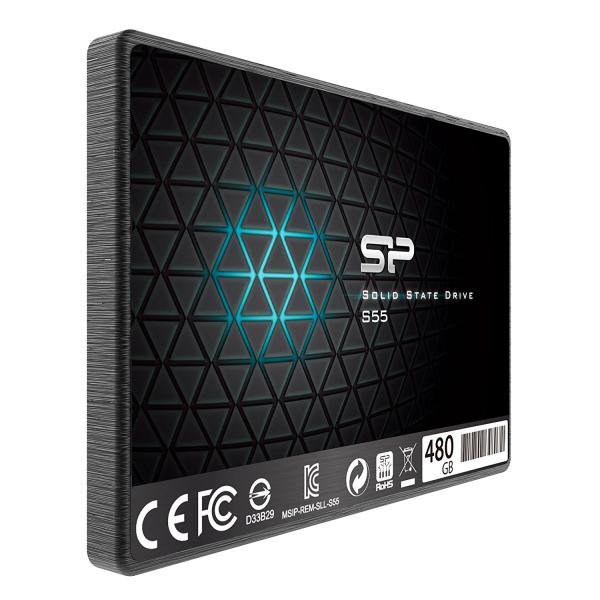 Silicon Power SP480GBSS3S55S25 Slim S55 SSD, 480 GB, 2,5 inch, SATA3, 6 GB s, SLC, 560 500 MB s, blauw