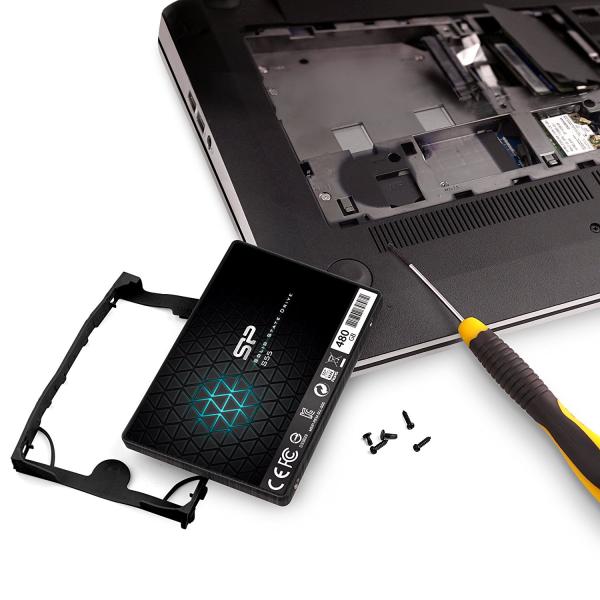 Silicon Power SP480GBSS3S55S25 Slim S55 SSD, 480 GB, 2,5 inch, SATA3, 6 GB s, SLC, 560 500 MB s, blauw