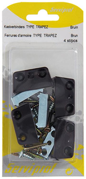 Mack 1013470 - 4 paneelverbinders trapez bruin | 5 stuks