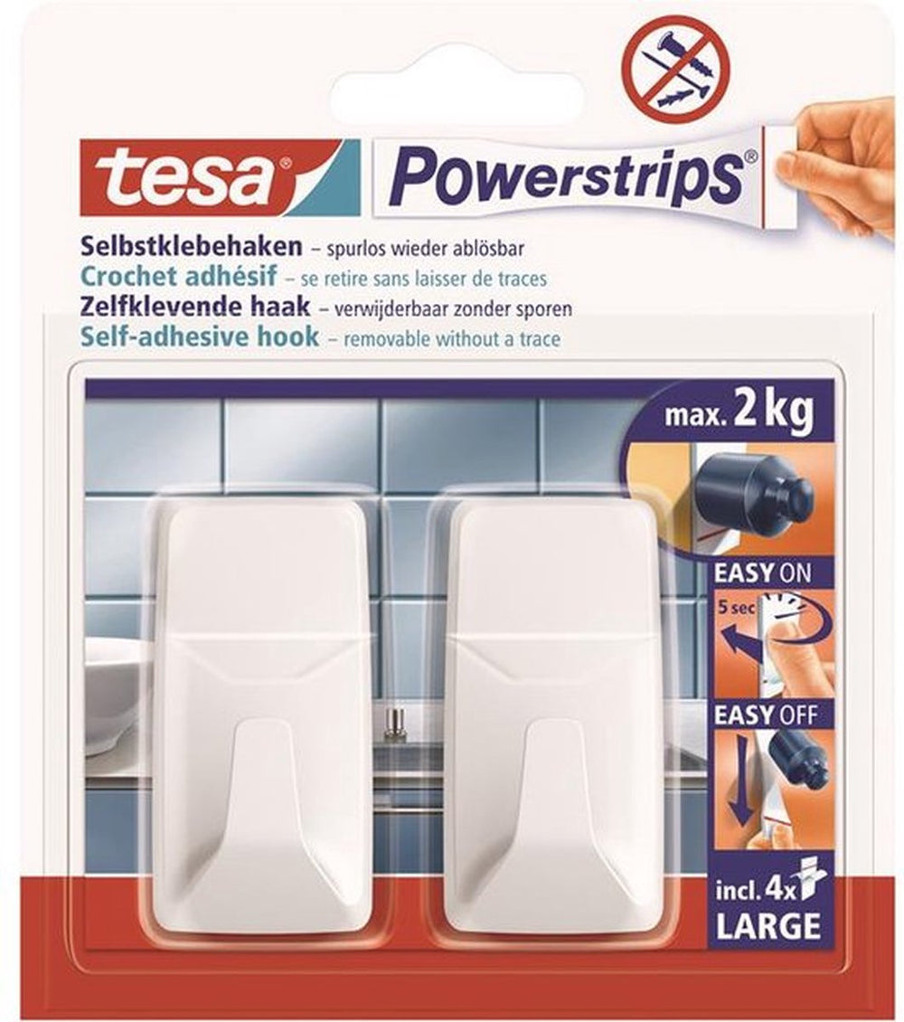 Tesa powerstrips® haken l rechthoekig wit