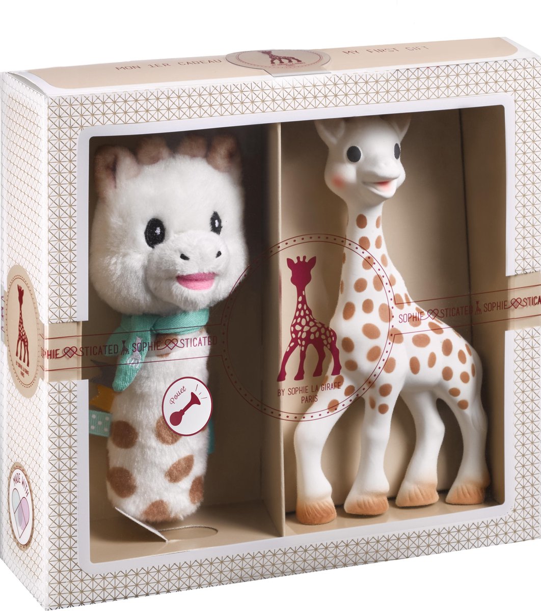 Sophie de giraf sophiesticated cadeauset - baby speelgoed - knijprammelaar - kraamcadeau – babyshower cadeau - 4-delig